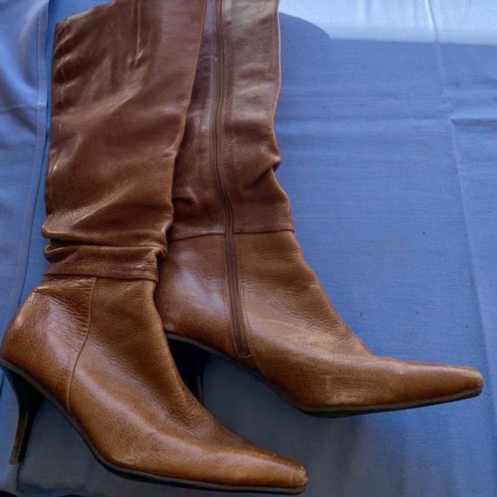 Italian Made Cognac Leather Boots
